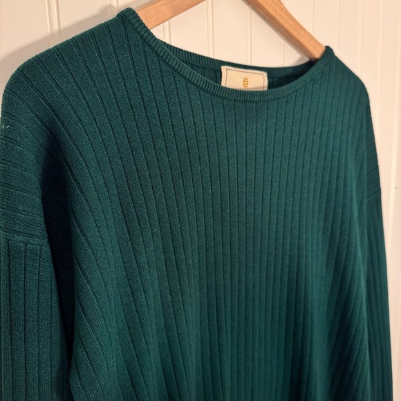 Vintage Express Tricot Womens Ribbed Tunic Large Forest Green Long Sleeve Size M - Picture 5 of 10